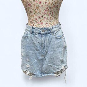 blue denim skirt #miniskirt  Waist flat: 15.5  Sk6